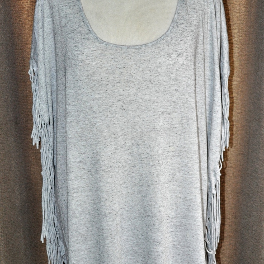 BOHO Fringe Sleeve Tie-Back Tunic